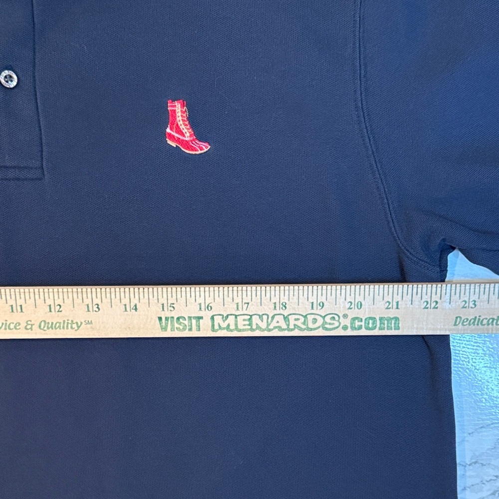 L.L.Bean Polo Shirt Navy Bean Boot Embroidered Logo Y2K Era Size L - Picture 4 of 7